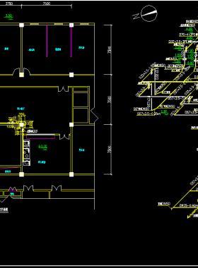 某職工食堂室內(nèi)天然氣管道供氣平面、軸側(cè)圖燃?xì)庠O(shè)計(jì)施工圖DWG下載