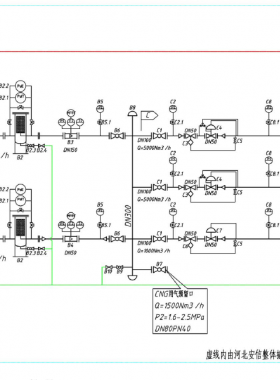 某門站工藝流程圖、組裝圖及設(shè)備明細